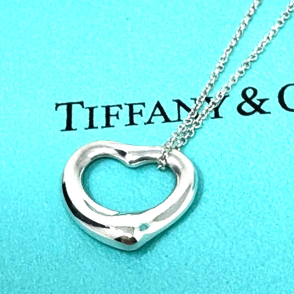 Authentic Tiffany & CO. Elsa Peretti Small Size Open Heart Neck… - Picture 8 of 15